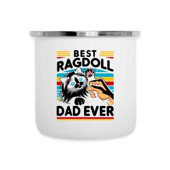 Bester Ragdoll Papa aller Zeiten Ragdolls Besitzer Katzenliebhaber - Emaille-Tasse - Weiß - Vorne