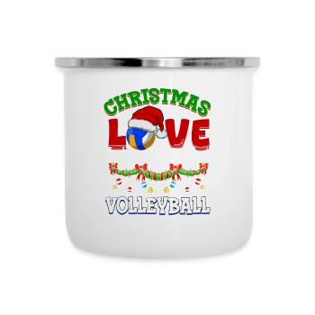 Joueur de volley-ball équipe club Noël, amour - Tasse émaillée - blanc - Devant