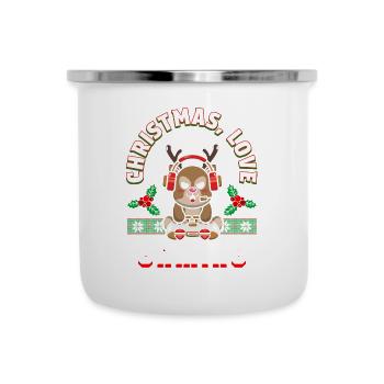 Christmas, Love and Gaming – Vibes für Gamer - Emaille-Tasse - Weiß - Vorne