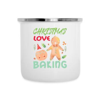 Noël, Amour et pâtisserie, Douce joie des fêtes - Tasse émaillée - blanc - Devant
