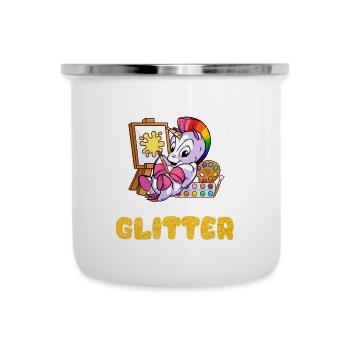 Licorne colorée, animaux drôles et fans de fantasy - Tasse émaillée - blanc - Devant