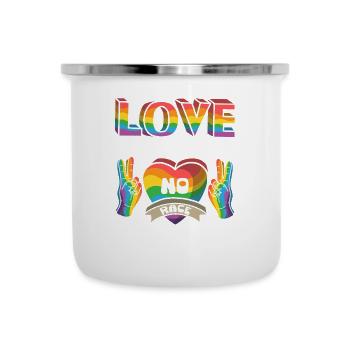 Sympa « Contre le racisme » - Tasse émaillée - blanc - Devant