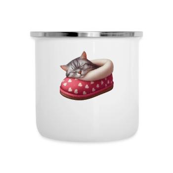 Cat kitten sleeping in shoe - Camper Mug - white - Front