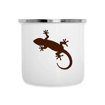 Gecko - Emaille-Tasse - Weiß - Vorne