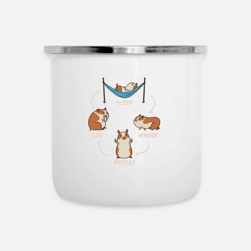 Eat Sleep While You Enjoy Guinea Pigs - Camper Mug - white