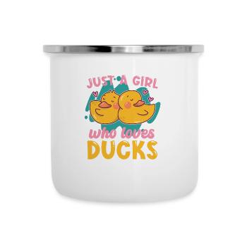 Juste une fille qui aime les canards, les amoureux des canards, - Tasse émaillée - blanc - Devant