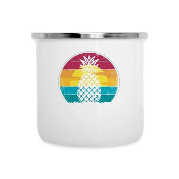 Ananas-retro-design Für Strandliebhaber Ananas - Emaille-Tasse - Weiß - Vorne