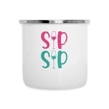 Sip Sip Hurra Marriage Design pour marié-marié - Tasse émaillée - blanc - Devant