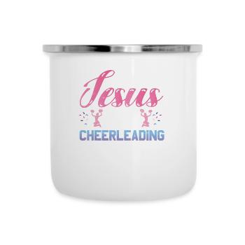 This girl runs on Jesus and cheers the - Camper Mug - white - Front