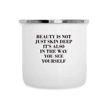 Beauté naturelle Pas de graisse buccale Romover Citation - Tasse émaillée - blanc - Devant