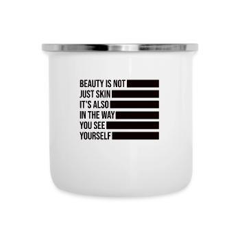 Beauté naturelle Pas de graisse buccale Romover Citation - Tasse émaillée - blanc - Devant
