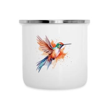 Adorable aquarelle d’un colibri - Tasse émaillée - blanc - Devant
