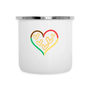 Heart motif in natural tones - Camper Mug - white - Front