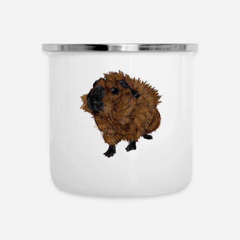 Design mit einem Rosetten-Meerschweinchen 2 - Emaille-Tasse - Weiß