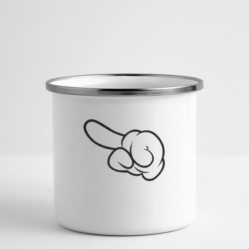 Comic Hand Pointing (Left) Camper Mug