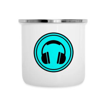 Icône casque - Tasse émaillée - blanc - Devant