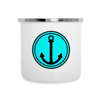 Anker Symbol - Emaille-Tasse - Weiß - Vorne