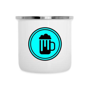 Bier glas - Emaille-Tasse - Weiß - Vorne