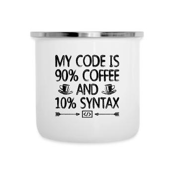 Café Codage Programmeur Codeur Développeur Nerd Coff - Tasse émaillée - blanc - Devant