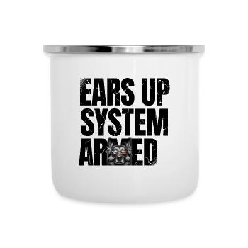 Oreilles vers le haut système armé berger allemand amoureux GSD chien - Tasse émaillée - blanc - Devant