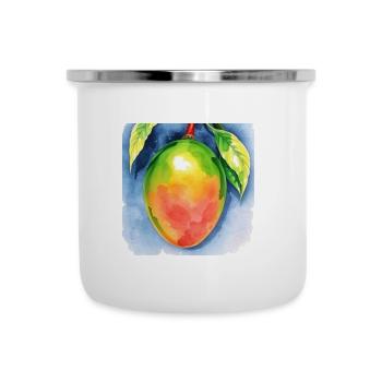 Mango Aquarell - Emaille-Tasse - Weiß - Vorne