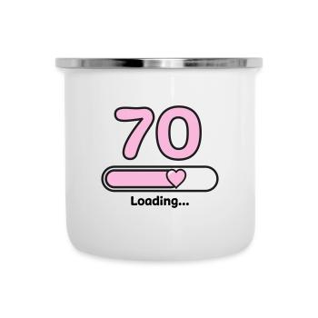 70 Jahre Geburtstag - Emaille-Tasse - Weiß - Vorne