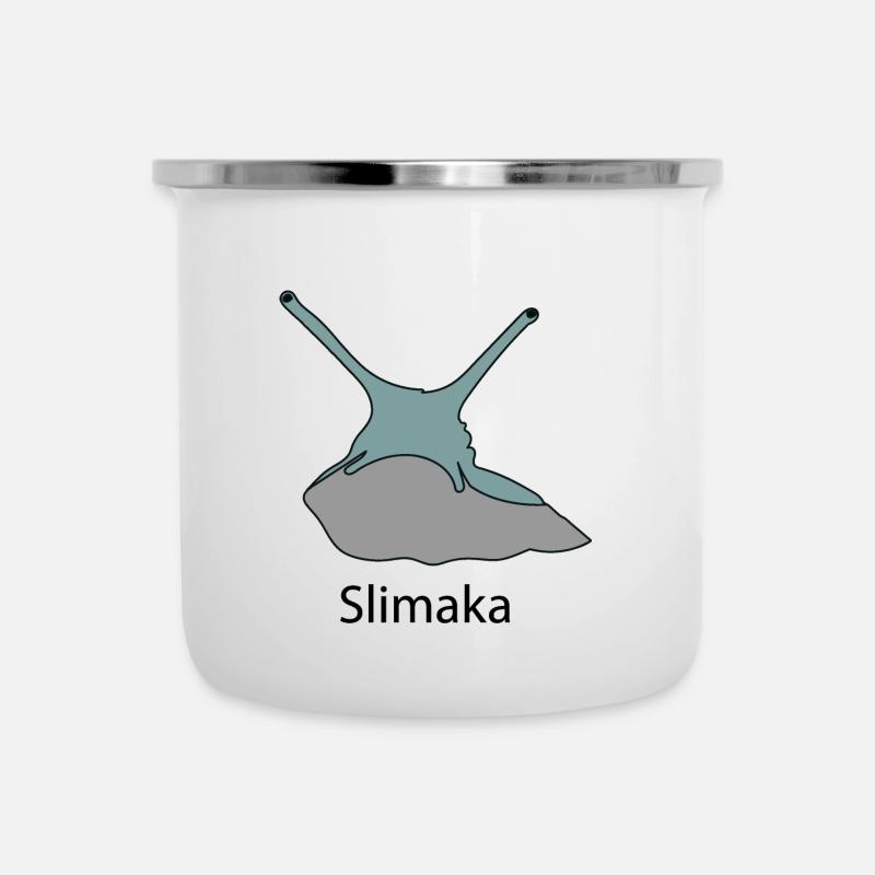 Schnecke - Slimaka - Emaille-Tasse - Weiß