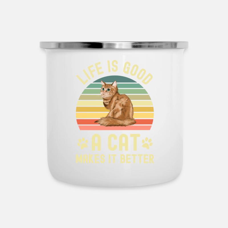 Chats Chats - Tasse émaillée - blanc