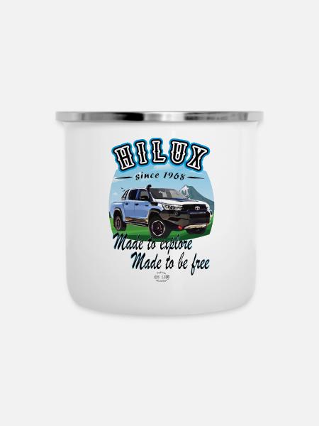 Hilux Erkunden - Emaille-Tasse - Weiß