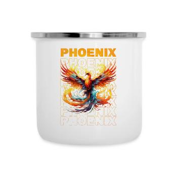 Phoenix Phoenix Fire Flames Mythologie des oiseaux - Tasse émaillée - blanc - Devant
