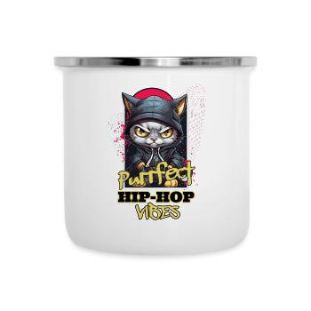 Cat Hip Hop Rap Rapper DJ Ghetto Crew Gangster - Tasse émaillée - blanc - Devant