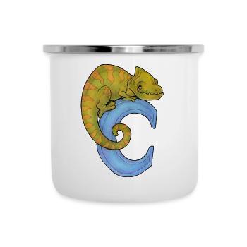 ABC Zoo Niedliches Chamäleon Kind Geschenk - Emaille-Tasse - Weiß - Vorne