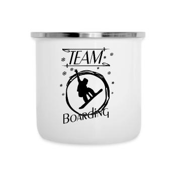 team boarding - Emaille-Tasse - Weiß - Vorne