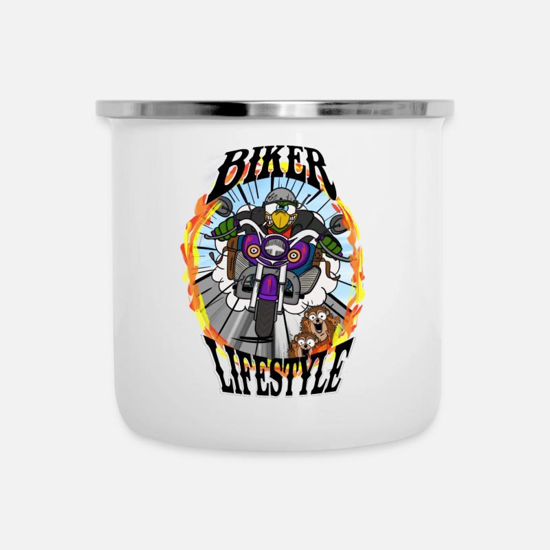 "Biker Lifestyle" - Camper Mug - white