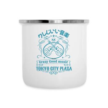 Vintage Tokyo City Plaza - Emaille-Tasse - Weiß - Vorne