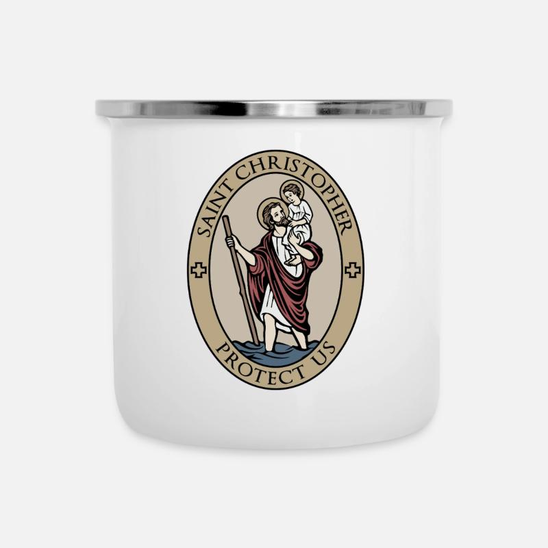 Saint Christopher Bearer of Christ - Camper Mug - white