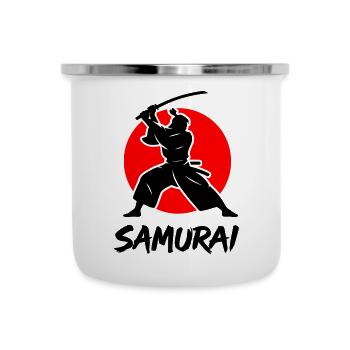 Samurai - Emaille-Tasse - Weiß - Vorne