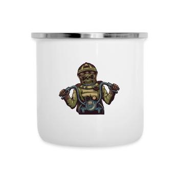 Astronaut Skelett Motorradfahrer - Emaille-Tasse - Weiß - Vorne