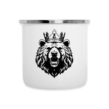 Ours Grizzly Roi de la Couronne - Tasse émaillée - blanc - Devant