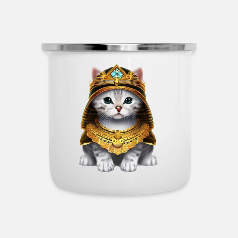 Chat pharaon égyptien - Tasse émaillée - blanc
