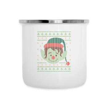 Noël Elf laid Pull - Tasse émaillée - blanc - Devant