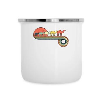 Camel Retro Vintage Sunset Rainbow Color - Camper Mug - white - Front