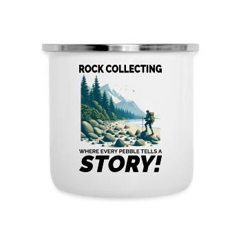 Pebble Rock Collecting Mineral Collectors Geology - Camper Mug - white - Front