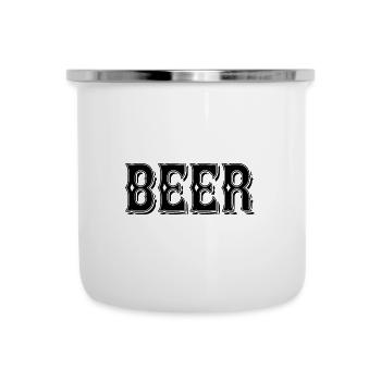 Beer - Emaille-Tasse - Weiß - Vorne