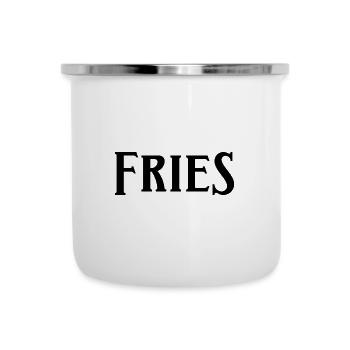 Fries - Emaille-Tasse - Weiß - Vorne