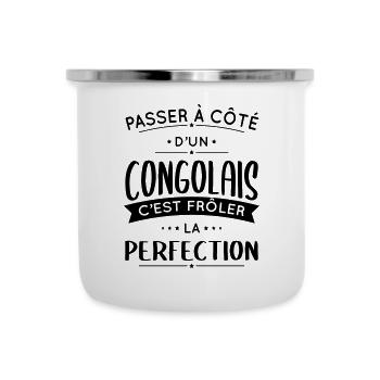 Congolais - Frôler la perfection - Congo - Tasse émaillée - blanc - Devant