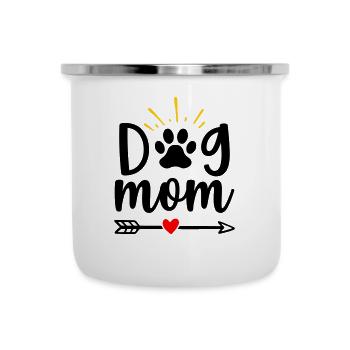 Maman chien - Tasse émaillée - blanc - Devant