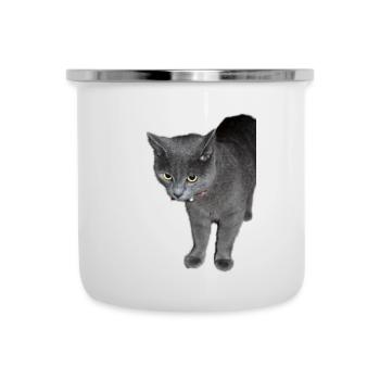 Cat black grey - Camper Mug - white - Front