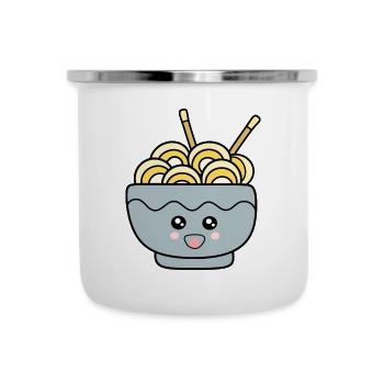 Ramen Nudeln Japan Küche - Emaille-Tasse - Weiß - Vorne