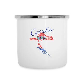 Croatia Flag - Emaille-Tasse - Weiß - Vorne
